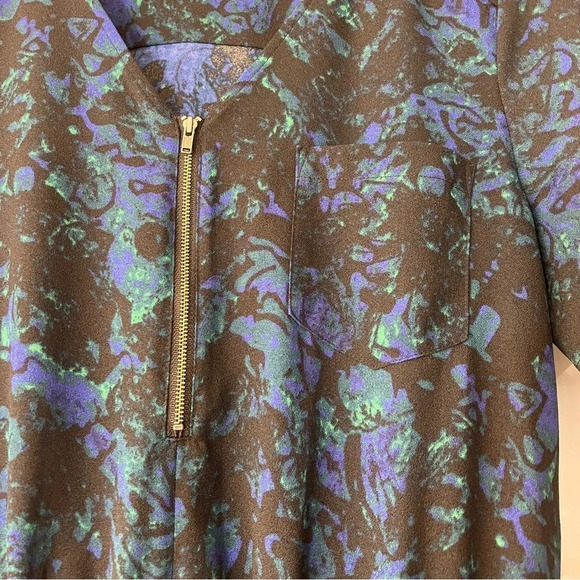 Selected Femme Women’s Blue & Black Dress with VNeck, 1/4 Zip & Pockets Size 36 - Picture 8 of 9